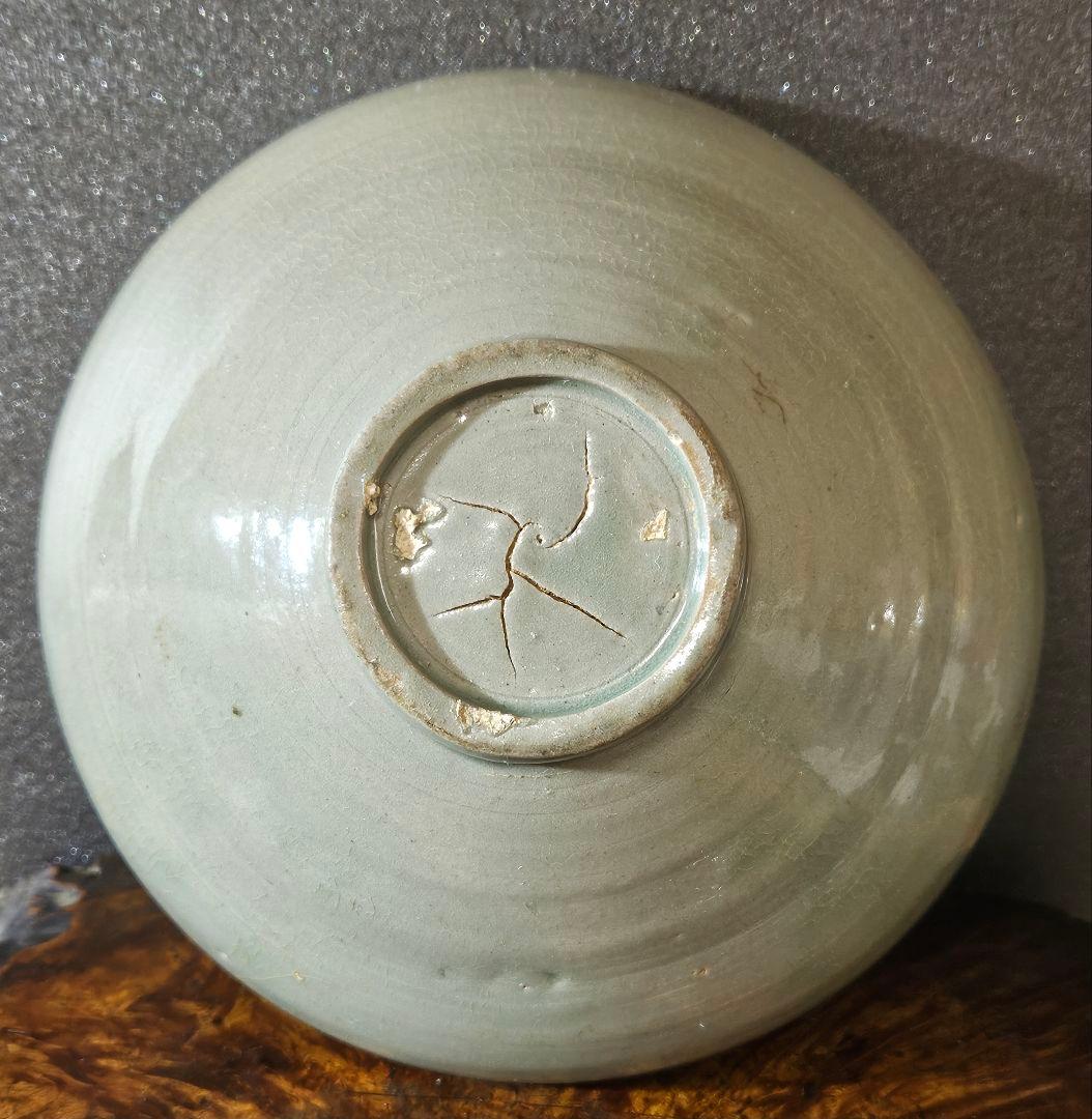 本物保証❗】李氏朝鮮時代 李朝青磁 陰刻 双鳳凰文 鉢 菓子