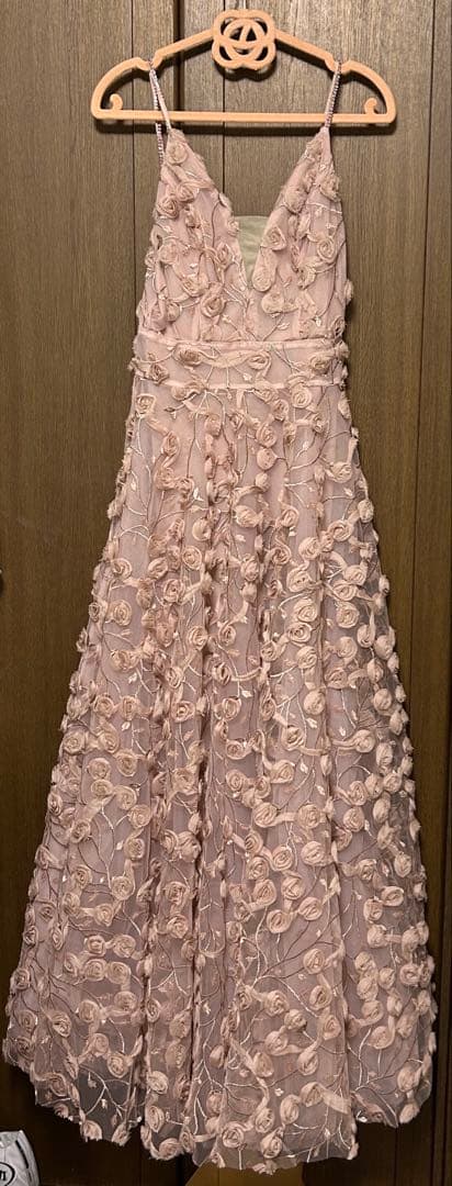 a。ANDREA&Co. 新品未使用　フラワージャガードドレス　ピンク