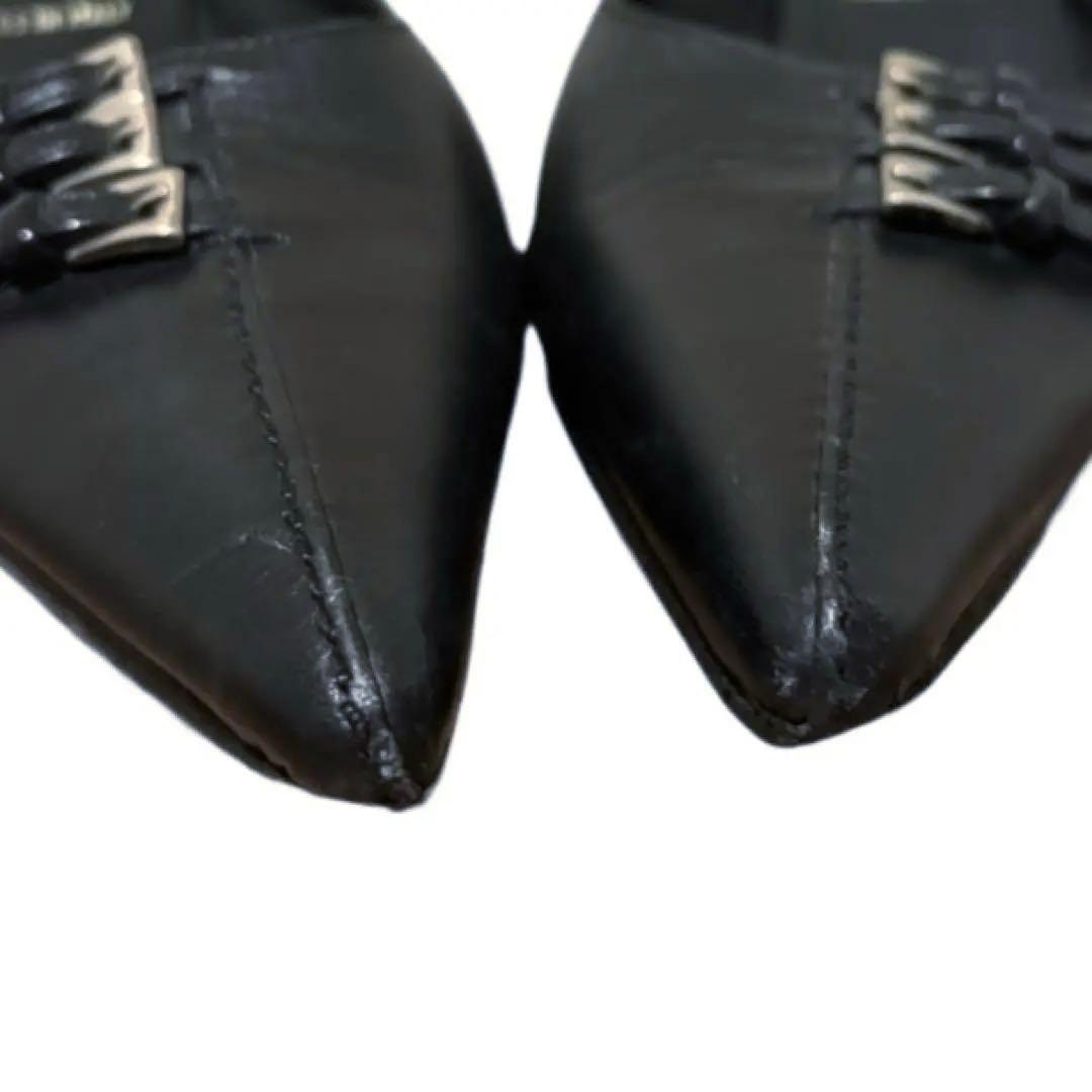 PRADA プラダ ポインテッドトゥ ミュール パンプス 本革 35 1/2