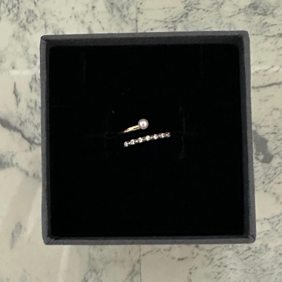 【未使用】jouete K10パールピンキーリング