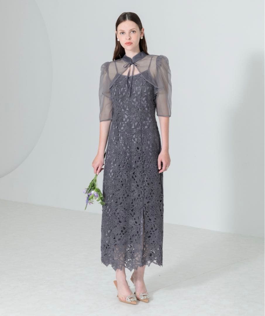 レジャ leja 2WAYレーススリット結婚式 ドレスパーティードレス