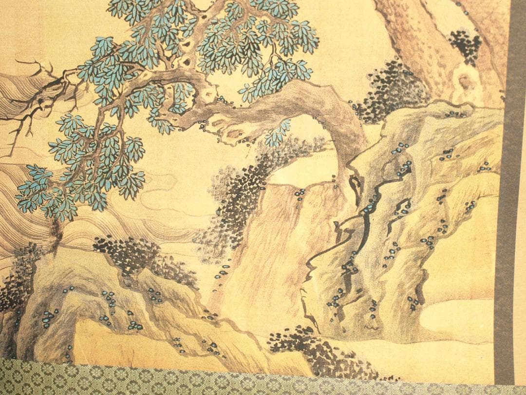 中国清時代 任熊作 群仙祝夀图人物掛け軸骨董品 捲り