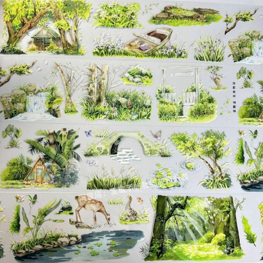 海外マスキングテープ巻売り 小小密林 風景マスキングテープ 人物