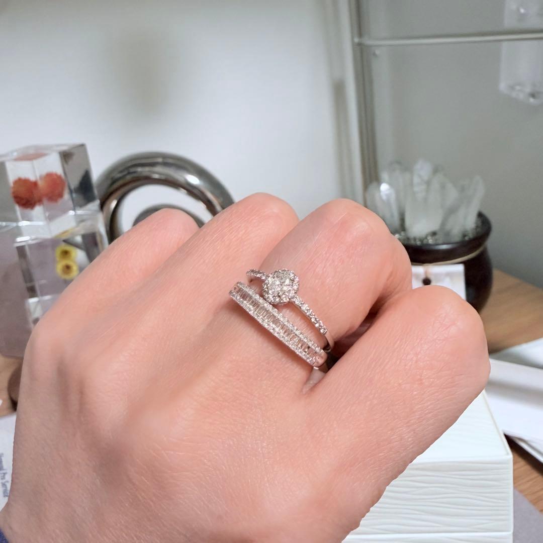 鑑別付 DEFカラー バケットダイヤモンド K18WG D0.2ct