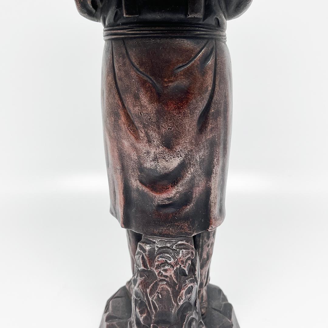 二宮金次郎 備前焼 桃蹊堂 置物 縁起物 オブジェ インテリア 骨董 昭和