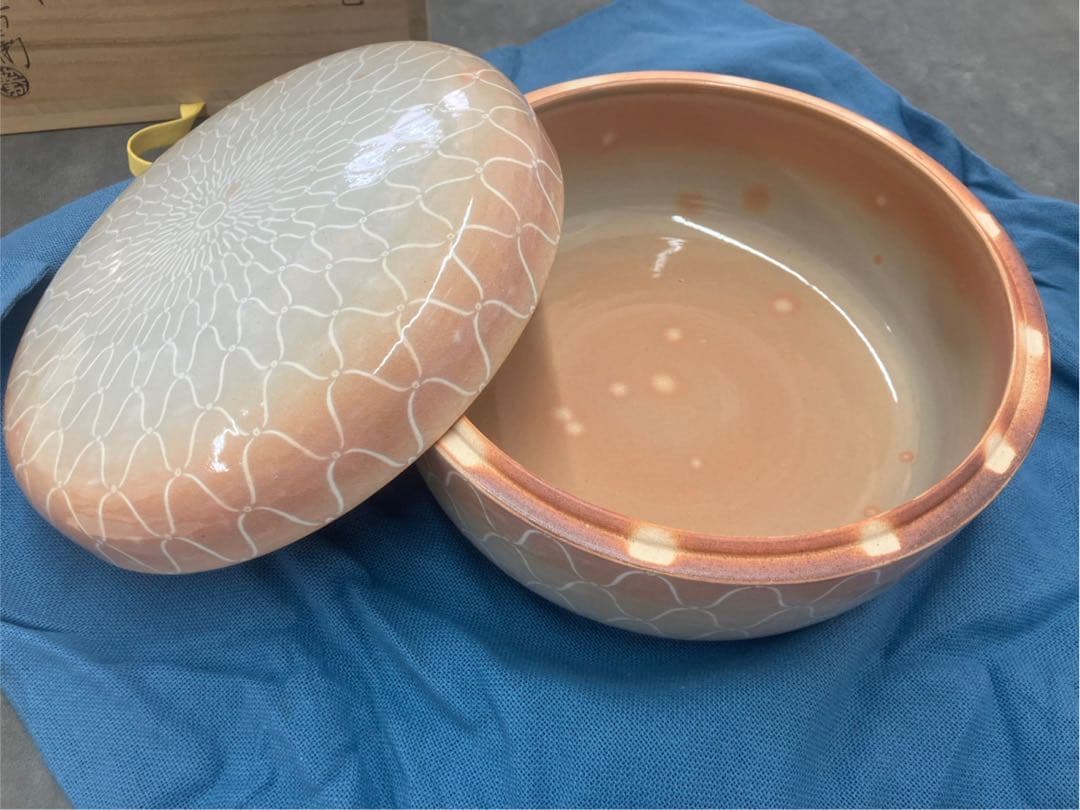 十五代坂倉新兵衛 香合 陶器製 淡いピンク 龍 萩焼 茶道｜萩