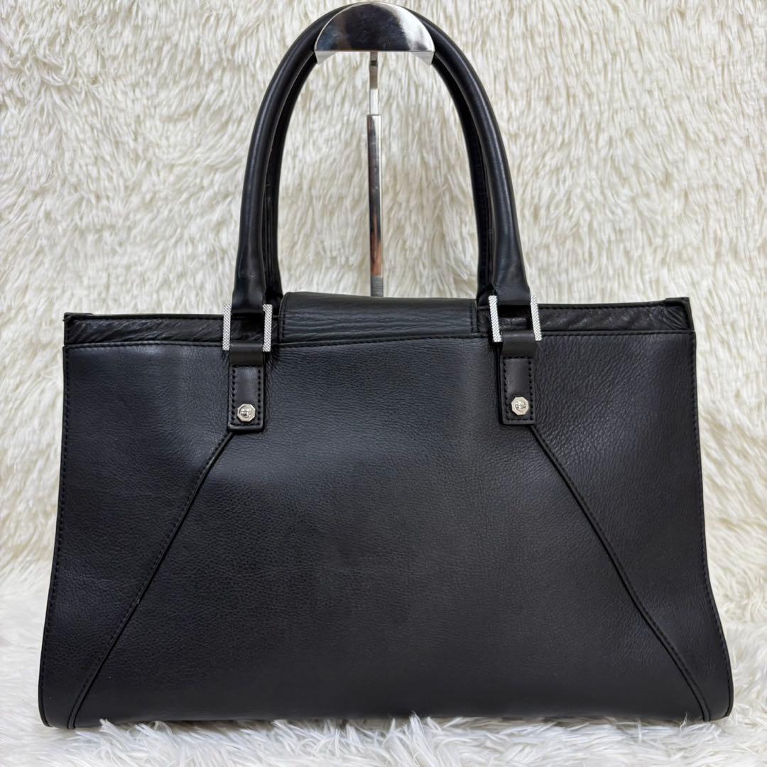 未使用級✨ ディーゼル レザー トートバッグ ハンドバッグ 黒 ジップ ロゴ金具