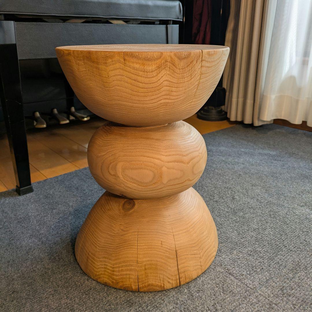 :)　栗　天然木　丸太　椅子　スツール　高さ約35.5㎝