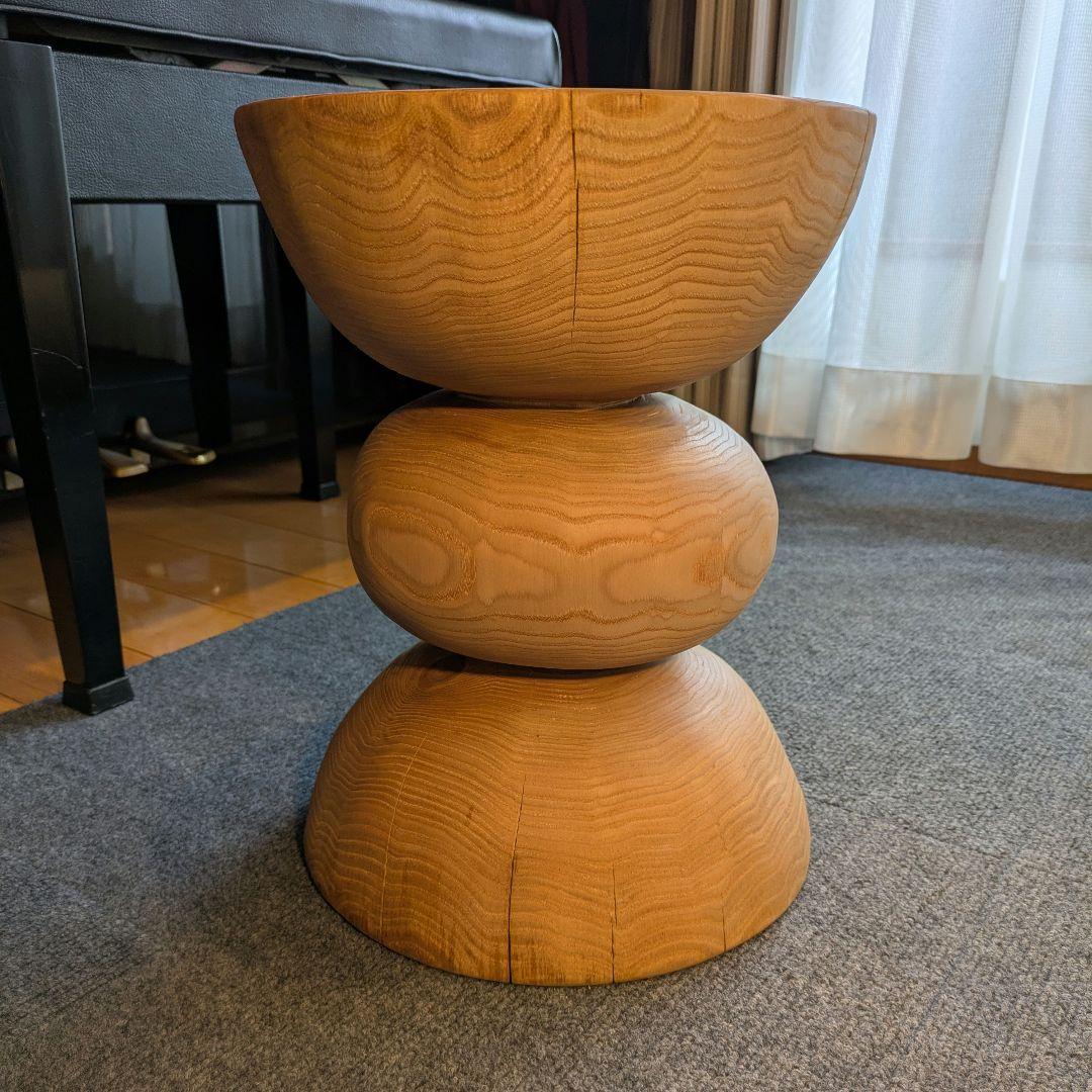 :)　栗　天然木　丸太　椅子　スツール　高さ約35.5㎝