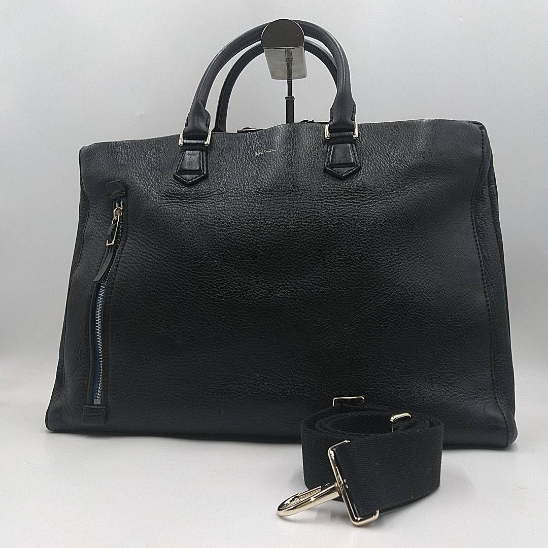 ポールスミス 本革 黒 ビジネスバッグ ブリーフケース シボ革 2way A4可