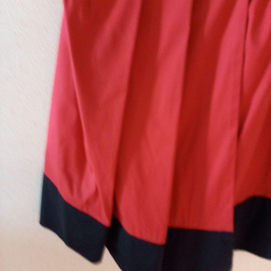 Agumo プリーツスカート 赤黒 38S