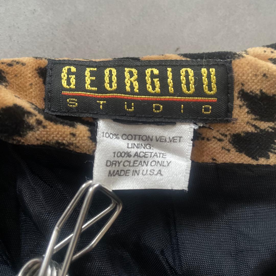 USA製 ヴィンテージ レオパード 柄 スカート ビンテージ ベロア 豹 ヒョウ