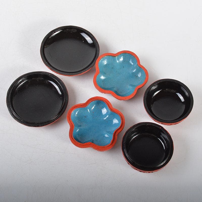 中国 剔紅 堆朱 内七宝など 香合 蓋物 3点まとめて V 4420