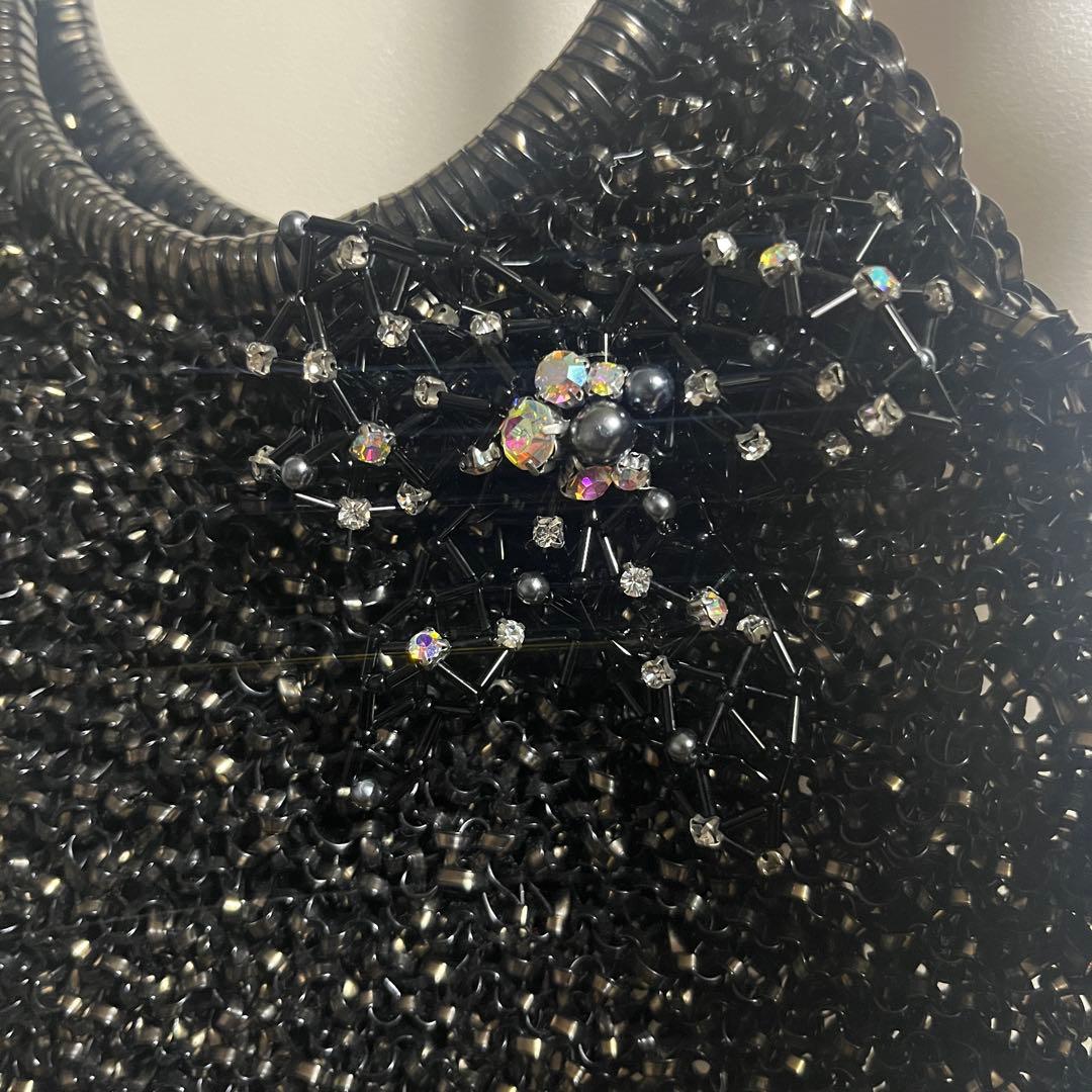 アンテプリマ　ワイヤーバッグ　ブラック　リボンチャーム付き　美品