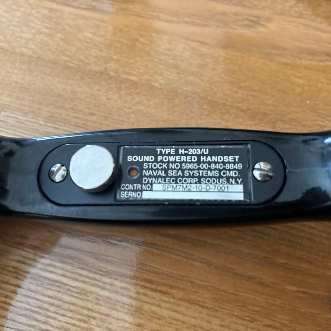 米海軍通信機器 受話器 無電池電話送話部