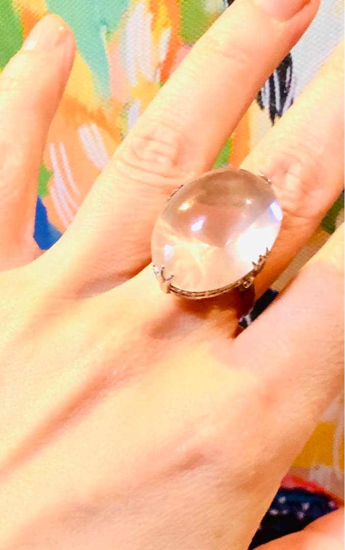 ※昭和レトロ千本透かし（状態良好◎）ビンテージ大玉リング13号〜