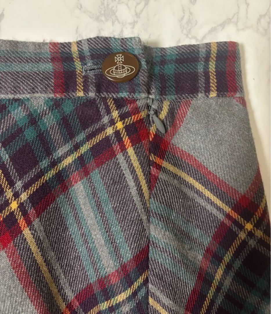 【ヴィヴィアンウエストウッド レッドレーベル】アシンメトリースカート★チェック柄