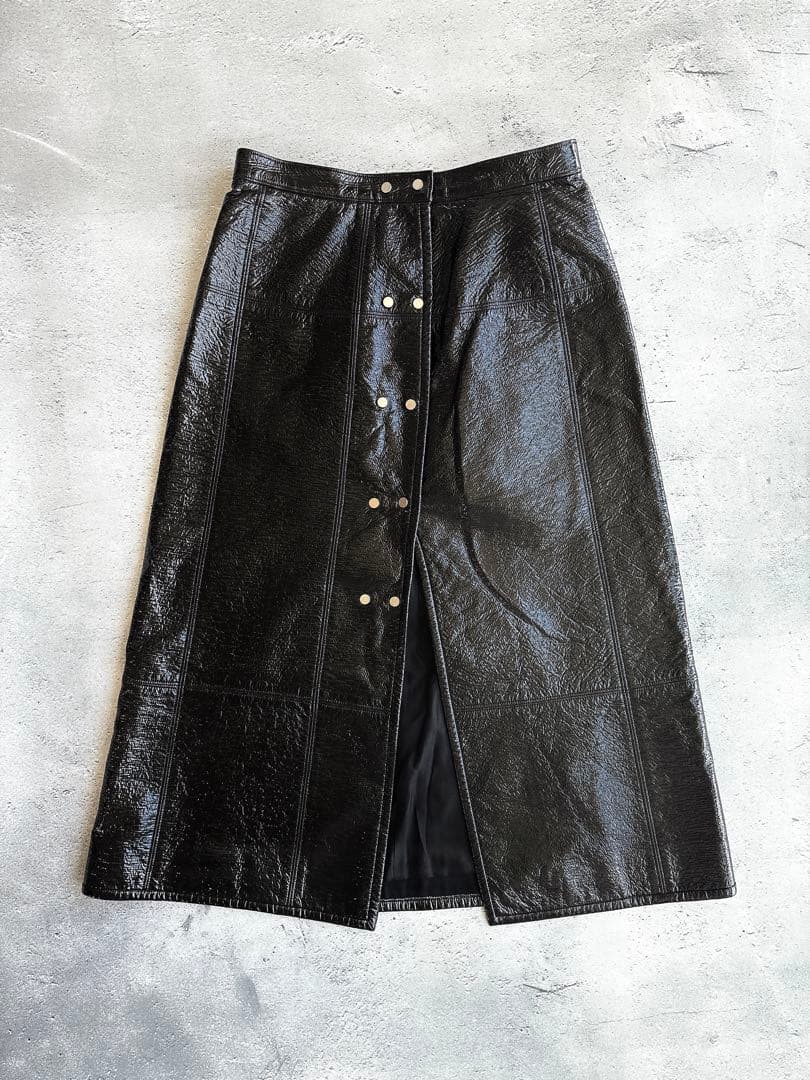 LUDLOW ラドロー パテントスカート ブラック