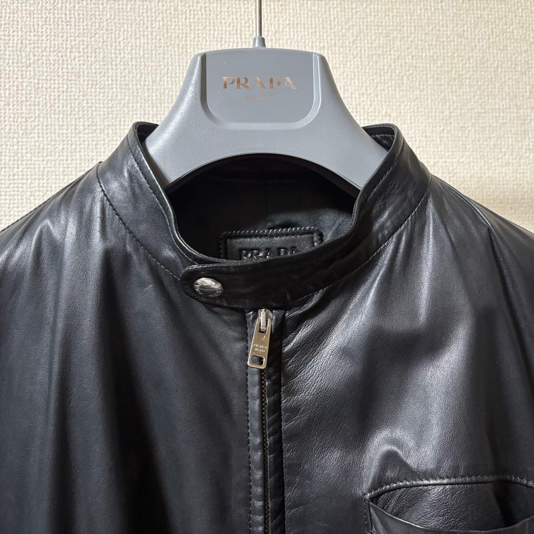 PRADA シングル レザージャケット ライダース