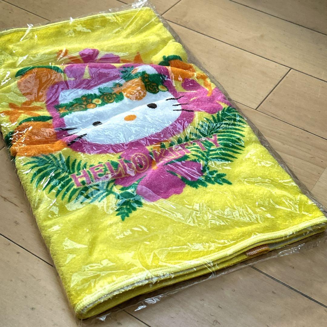 【新品未開封】平成レトロ　キティ　トロピカル　フルーツ　ハイビスカス　バスタオル