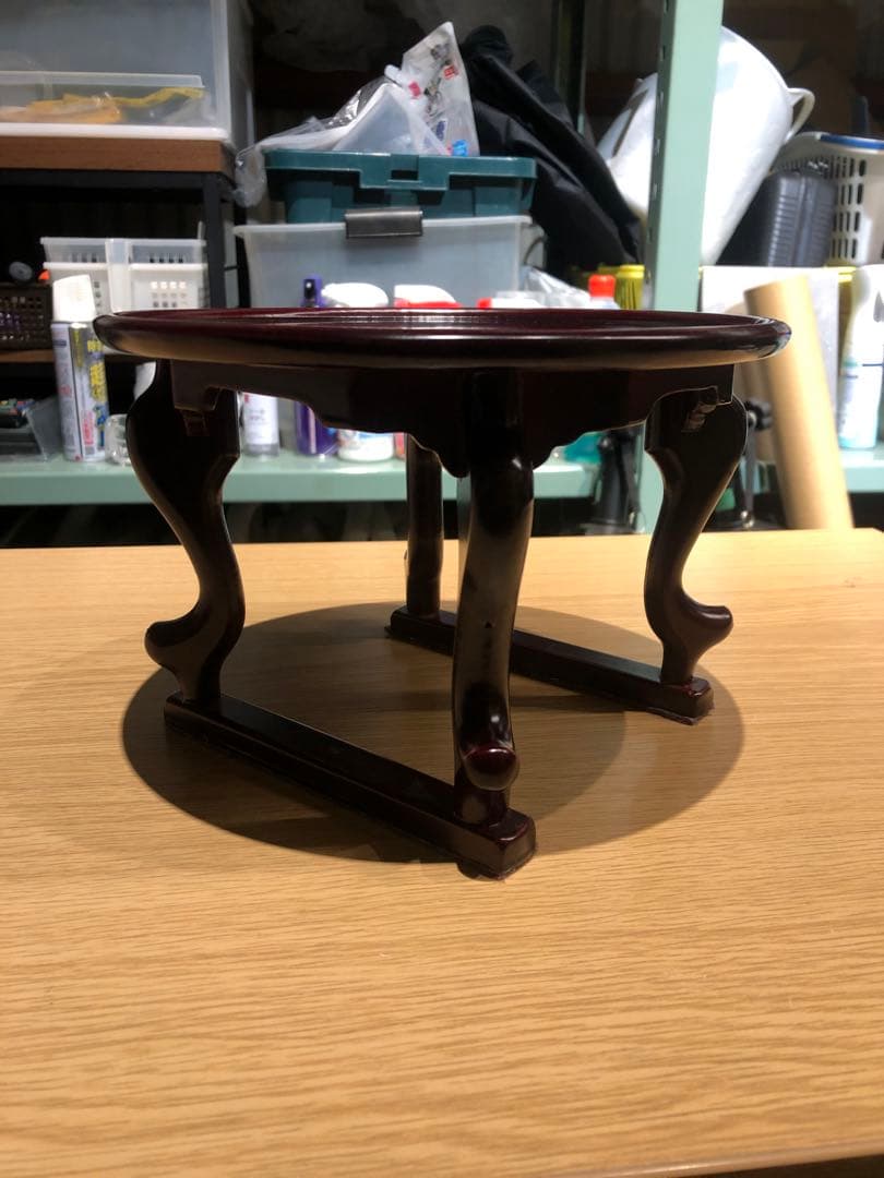 韓国伝統 漆塗り丸膳 ソバン（小盤）21.5cm アンティーク　ちゃぶ台