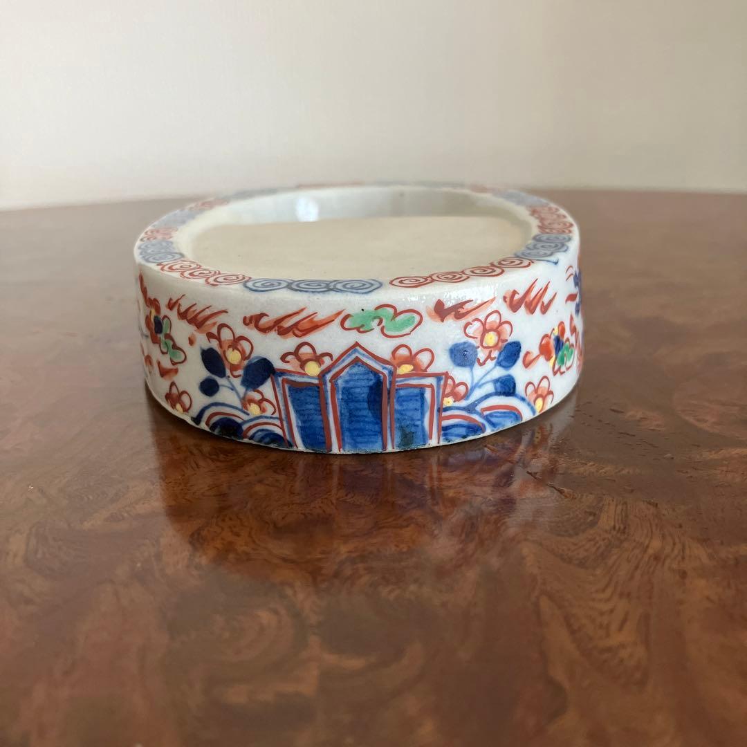 九谷焼き 大明萬暦年製 硯（スズリ）鳳凰 龍 大聖寺伊万里