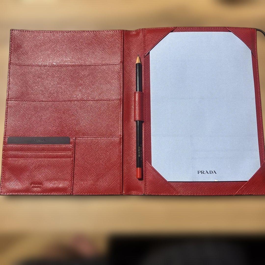PRADA / プラダ ■ ノートカバー サフィアーノレザー ブラック