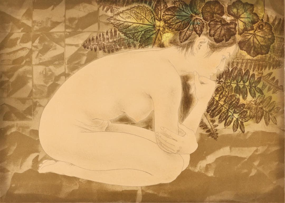 真作】 山本文彦 「 想 」リトグラフ 10号 直筆サイン 裸婦 BK186