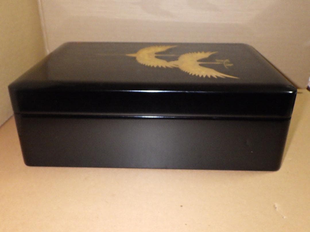 未使用 輪島塗 昇鶴 丹蔵 蒔絵 文庫 輪島漆器 大端稔 縦33㎝ 三越