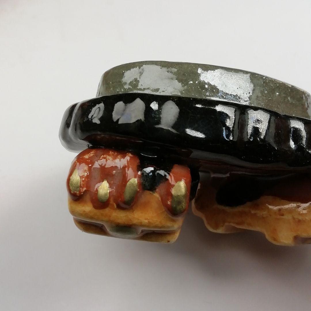 T840 香合 『鬼の念仏』『伊東桂楽 造』 共箱 茶道具