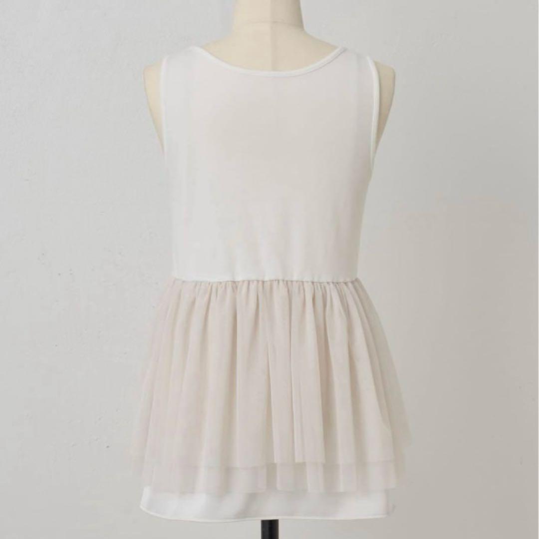 【新品.タグ付き】ビアズリー beardsley チュチュタンク手洗い可ホワイト