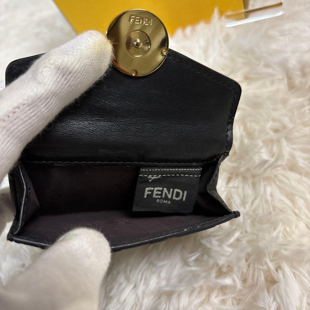 FENDI 三つ折り財布 ブラウン/ブラック 超 安い