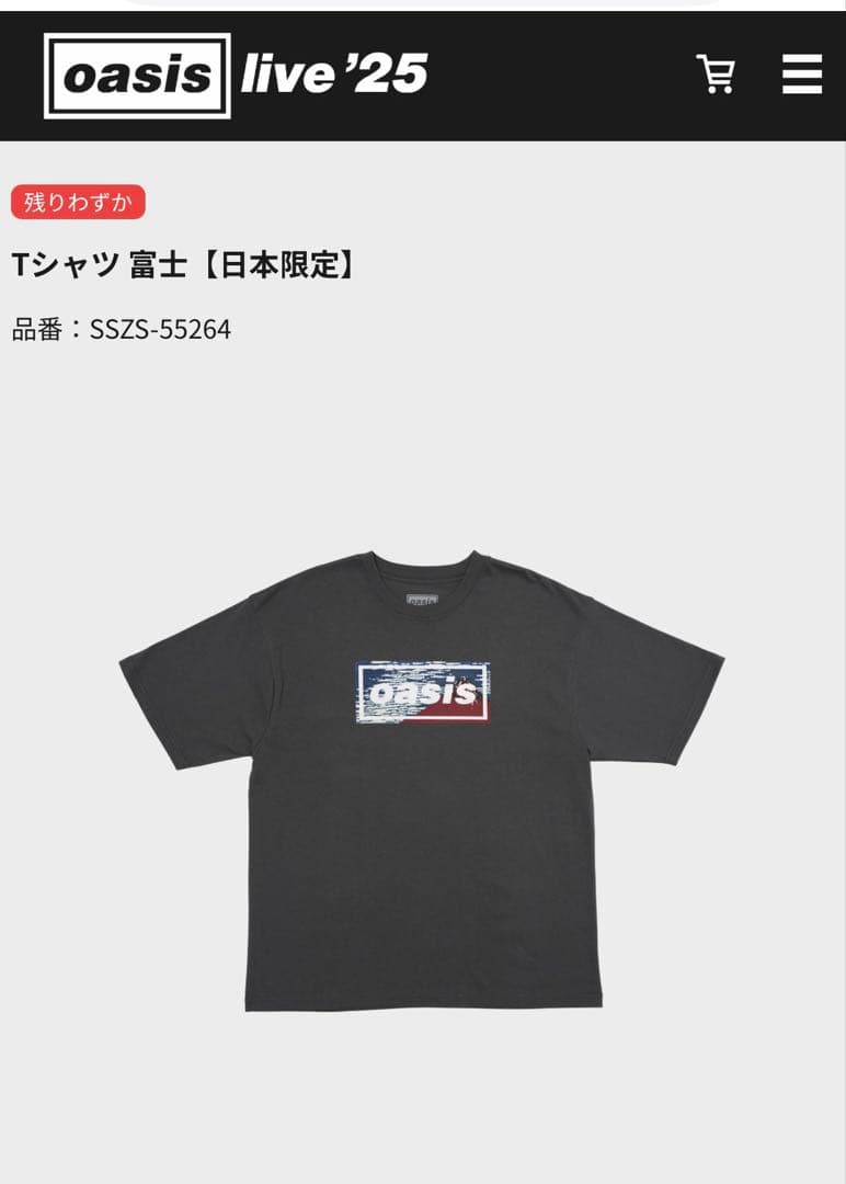 oasis ツアーTシャツ(Lサイズ) ストア 東京ドーム25日 Oasis 会場限定