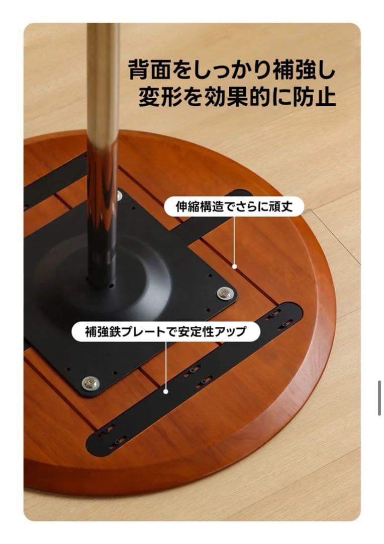 CAGUUU ツゲ材 木製ミニラウンドダイニングテーブル