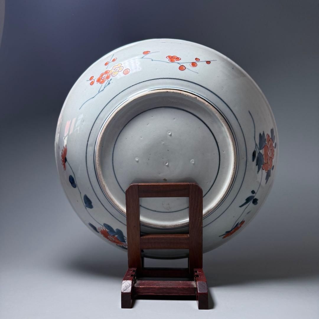 元禄伊万里　古伊万里　色絵菊花瓶文皿　約28cm　古美術　豪商旧蔵　圧倒的存在感