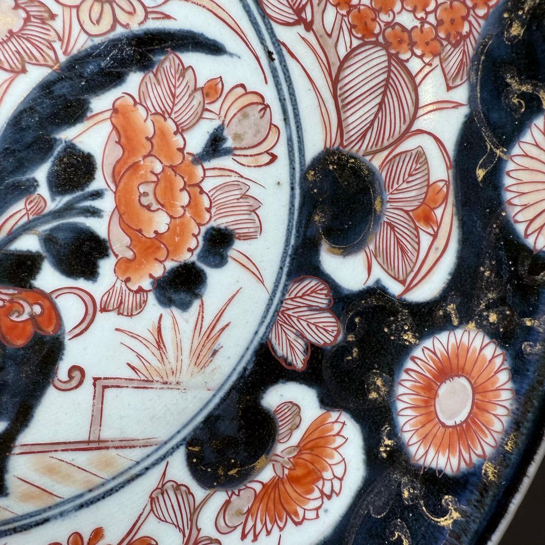 元禄伊万里　古伊万里　色絵菊花瓶文皿　約28cm　古美術　豪商旧蔵　圧倒的存在感