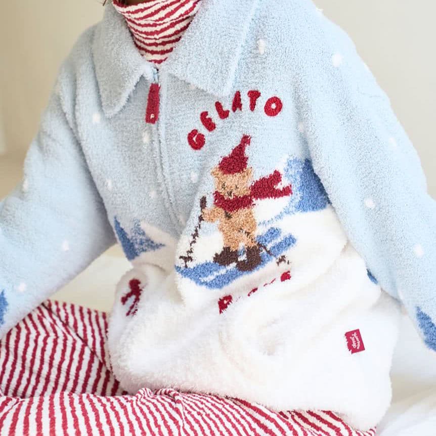 新品✨ジェラートピケ【HOLIDAY】スキーベアジャガードカーディガン MNT