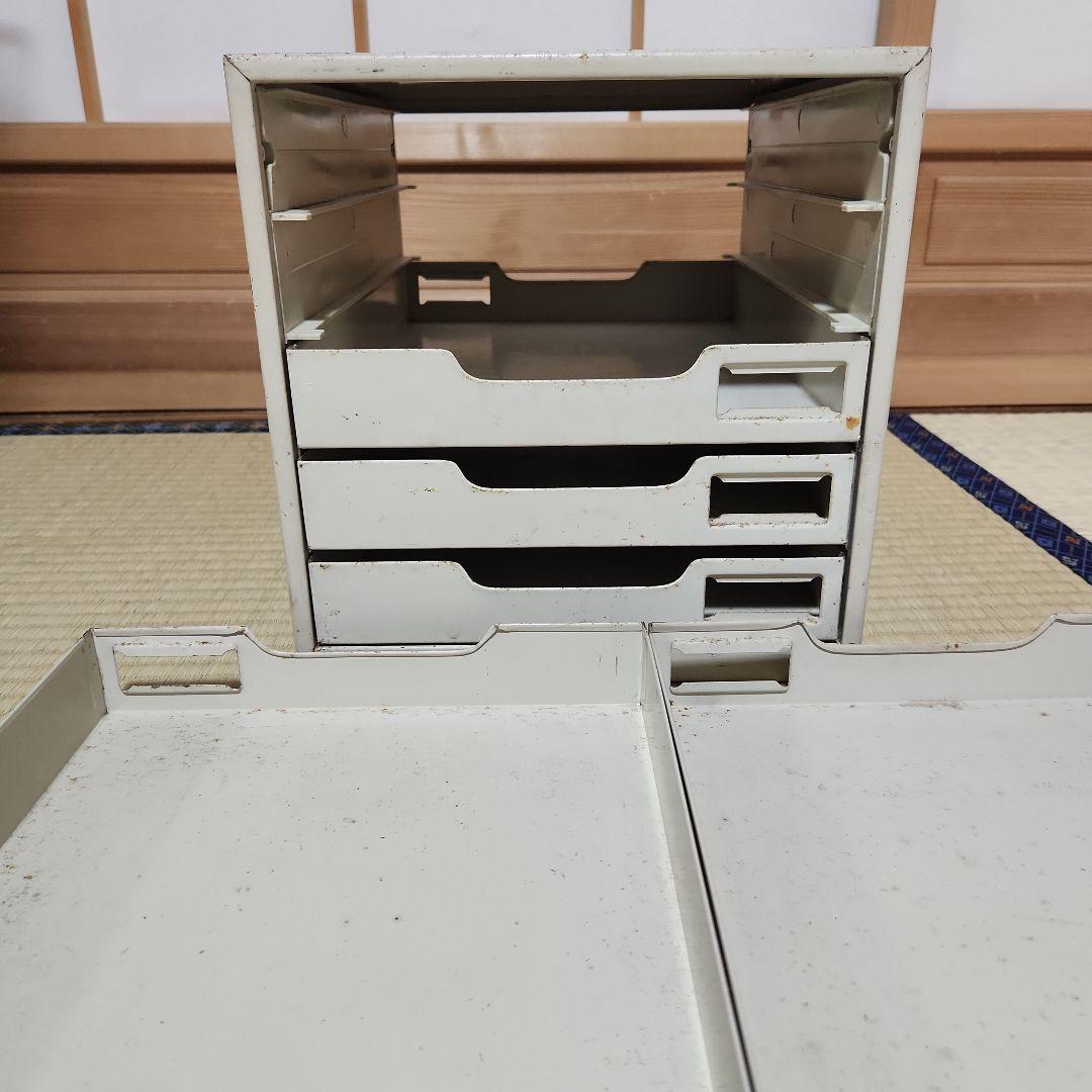 昭和レトロ レターケース スチールボックス A4書類入れ 両面スライド式