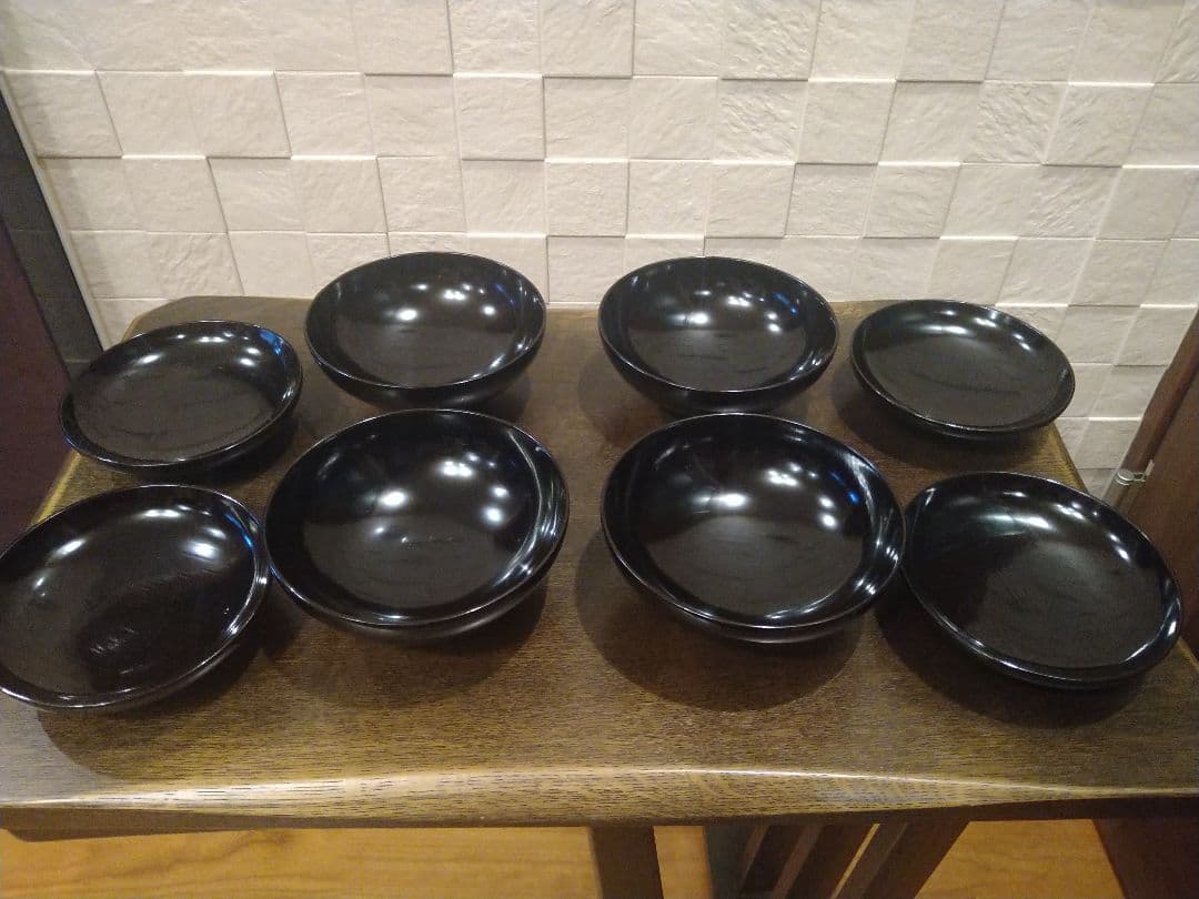金箔装飾の黒漆塗りお椀4個セット