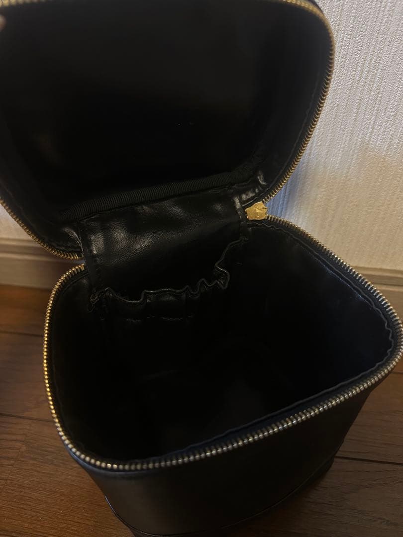 CHANEL 黒 バニティバッグ　ビコローレ　ブラック