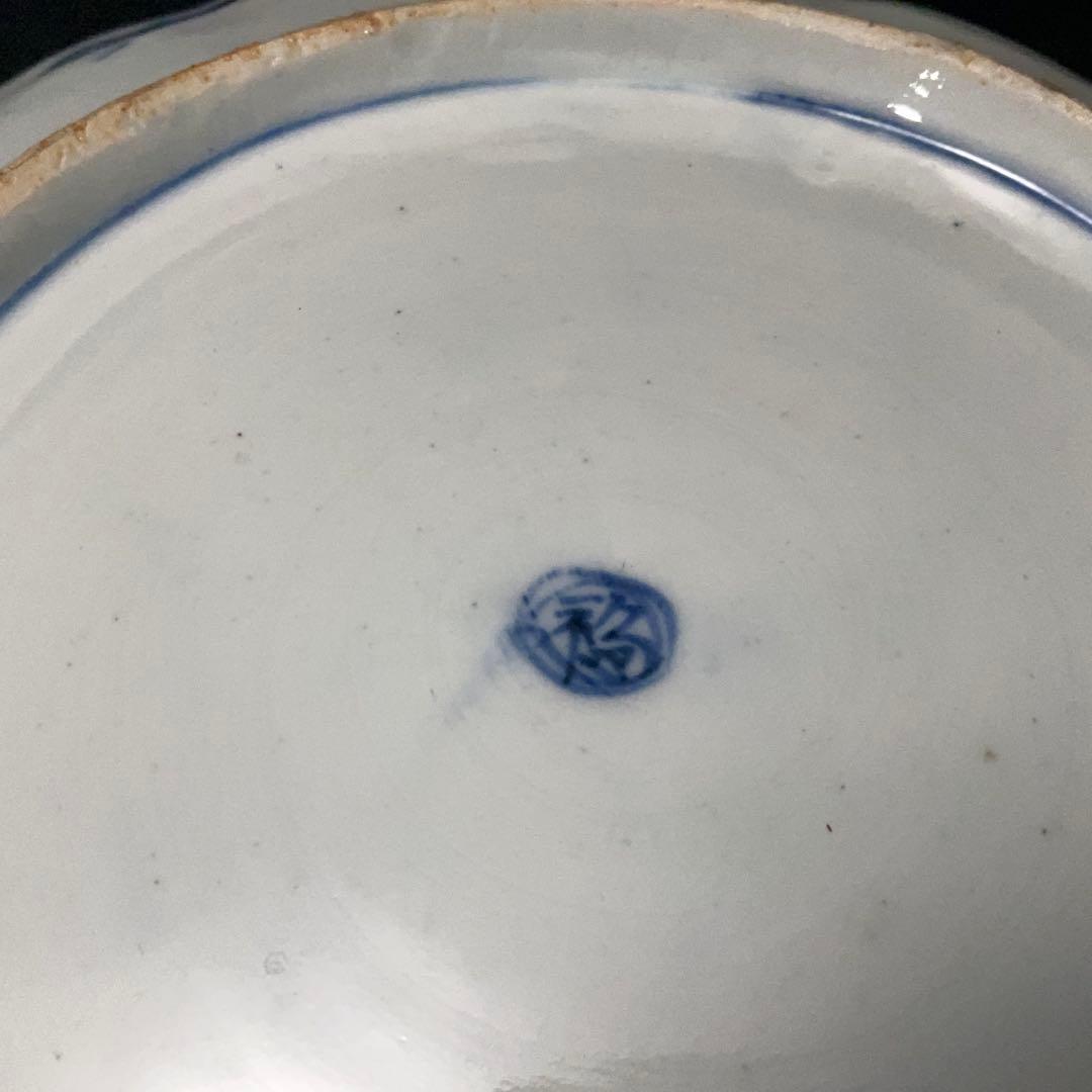 伊万里色絵窓絵花図七寸皿∅21㎝　赤絵　通り文　古伊万里　R1379B2