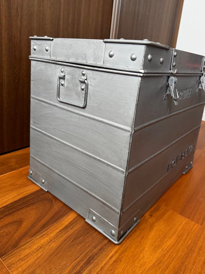 レトロ・ヴィンテージ風コンテナ収納ボックス ブリキ インダストリアル