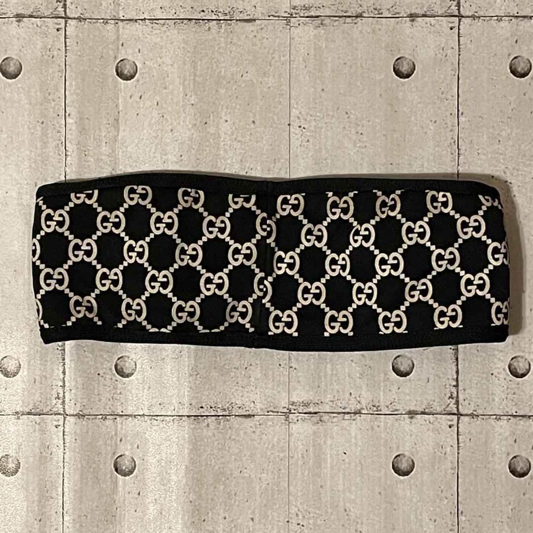 GUCCI グッチ ヘアバンド ネックウォーマー GG ロゴ ブラック Ｌ