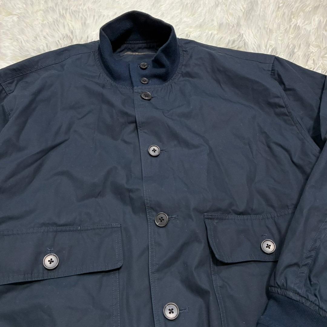 美品】信濃屋 ジャケット ネイビー ジャケット 綿 リブ - メルカリ