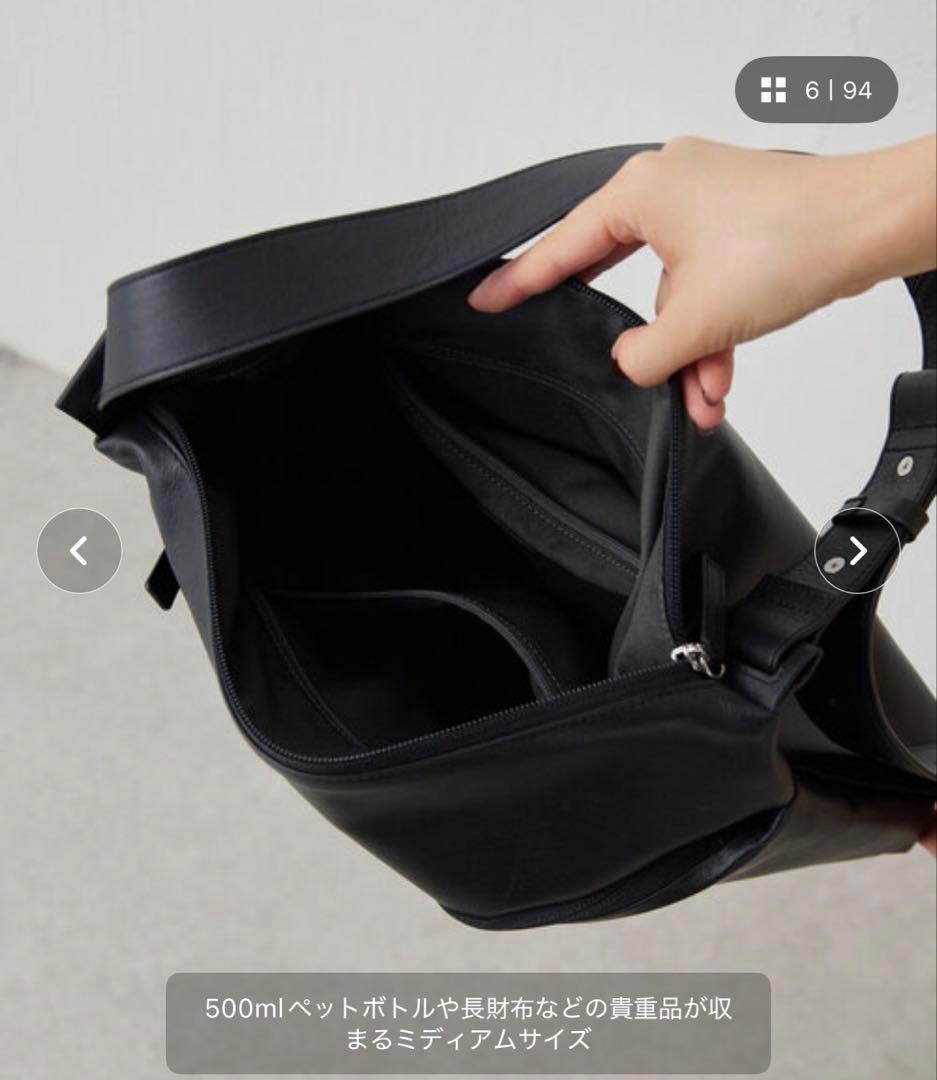 本革　ear PAPILLONNER 2WAY レザーショルダーバッグ ブラック