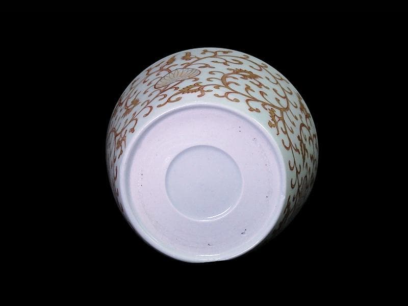 古伊万里　金襴手　金唐草の図　大振蕎麦猪口　E777AS-fbsc