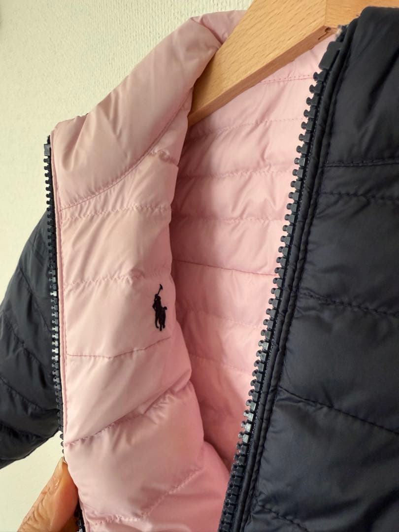 ポロ・ラルフ・ローレン ネイビー ダウンコート　リバーシブル