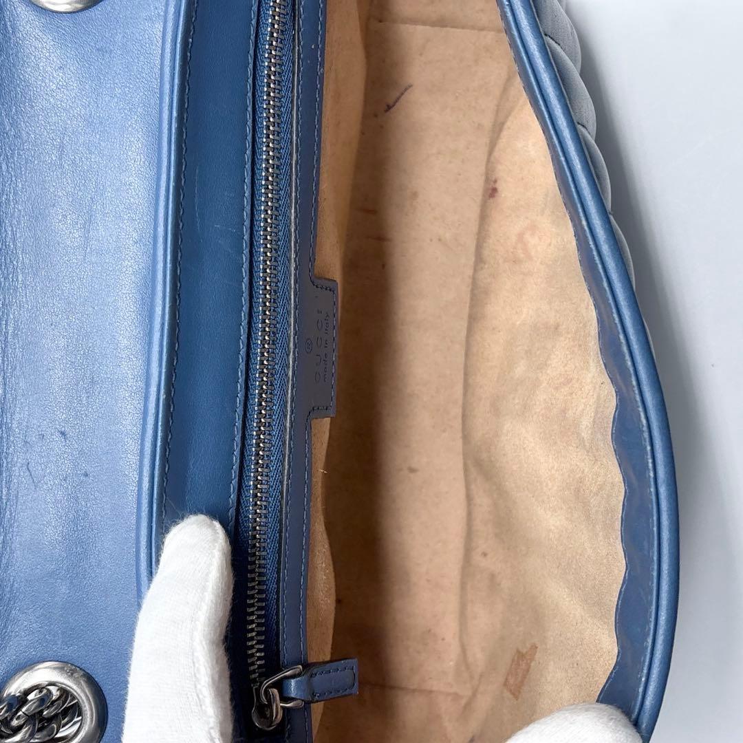 GUCCI グッチ マーモント スモール ショルダーバック ブルー GG