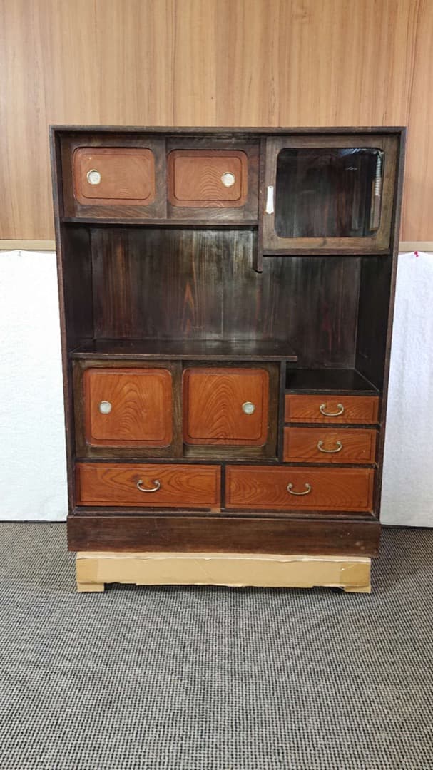 楽天市場】和風 茶箪笥 レトロ 食器棚 収納棚 中古 タンス 茶棚 たんす