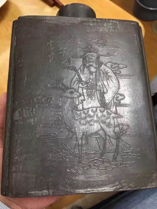 古錫 錫製 茶缶 茶入 唐物 清代 古錫 錫製 茶缶 茶入 唐物 清代古錫 錫製 茶